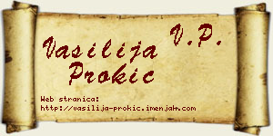 Vasilija Prokić vizit kartica